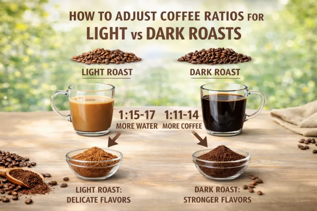 How to Adjust Coffee Ratios for Light vs Dark Roasts | Brewed Within